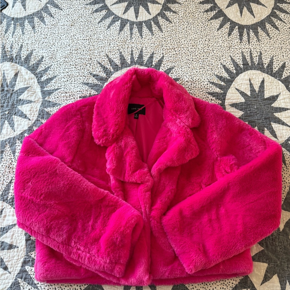 Love Tree Hot Pink Faux Fur Jacket